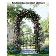 thumbnail image 1 of Edtara Arche de Jardin en Métal de 8 Pi de Hauteur avec Portail Simple, Tonnelle en Acier Résistant à la Rouille avec Piquets Inclus, Parfait pour Mariages, Fêtes, Roses, Vignes et Plantes Grimpantes, Assemblage Simple, 1 of 7