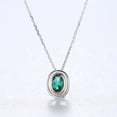 thumbnail image 4 of Rush 925 Sterling Silver Emerald Pendant Necklace Gemstone Birthstone For Women with 18 Inch Silver Chain S4277, 4 of 5