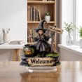 thumbnail image 5 of Miwamany Halloween Dark Witch Tabletop Decor, 2D Acrylic Flat Pumpkin Girl Figurine, Spooky Home Desk Shelf Decoration for Party Ornament Display, 5 of 5