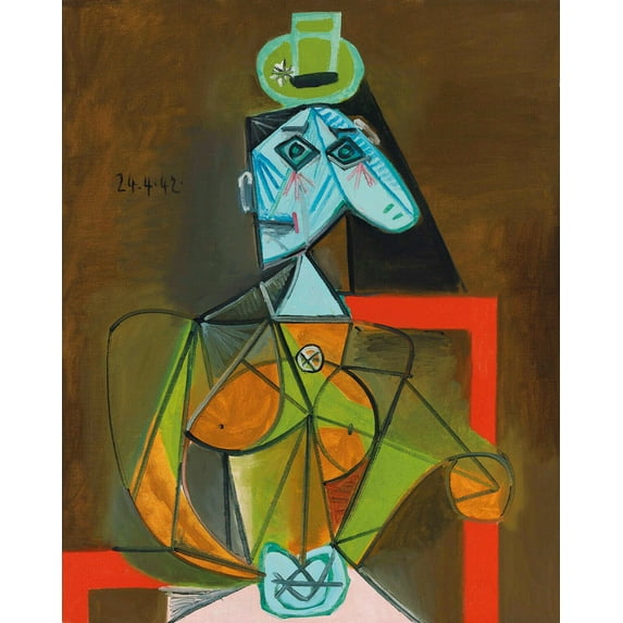 Pablo Picasso- Femme Dans Un Fauteuil - Canvas OR Print Wall Art