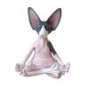 thumbnail image 2 of Figuritas de gato de Buda estatua de meditación de animales escultura Wdftyju artística de gato modelo de muñeca juguetes de Gato sin Pelo regalos decoración del hogar, 2 of 7