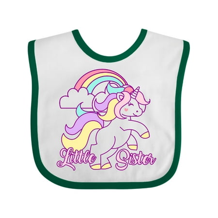 

Inktastic Little Sister Unicorn Gift Baby Girl Bib