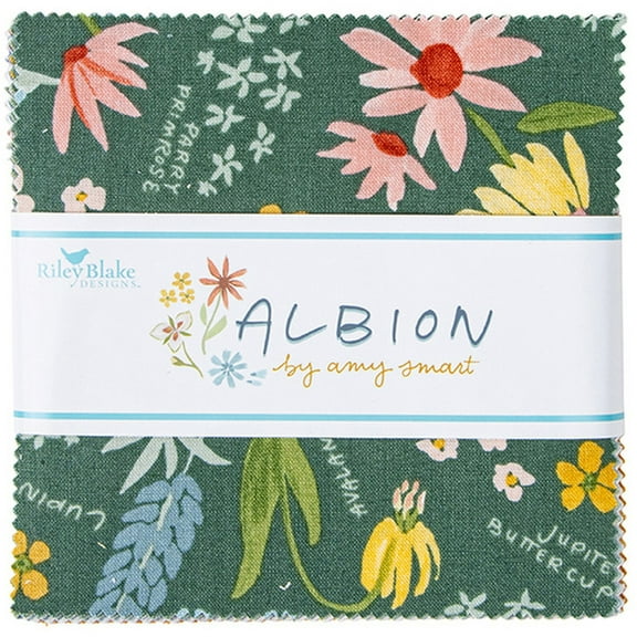 Albion Riley Blake Stacker by Amy Smart; 42 - 5" Precut Fabric Quilt Squares