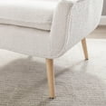 thumbnail image 5 of Linon Trelis Upholstered Tufted Accent Chair Natural Wood Legs in Cream Sherpa, 5 of 16