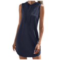 thumbnail image 1 of Vestido sin mangas con capucha y cordón ajustable para mujer - Mezcla de poliéster y spandex - Informal/Día a día/Playa - Tallas S-XXL, 1 of 6