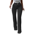 thumbnail image 2 of Mifsaly Office Pants for Women High Waisted Bootcut Slacks Stretch Comfortable Slim Fit Straight Leg Trousers for Business Casual Work Black,XS, 2 of 6