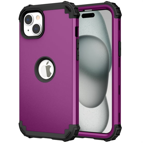 JTCASES for iPhone 13 Case, Drop Resistant Corners, Wireless Charging, Heavy Duty Shockproof Hybrid Hard PC Bumper, Camera Protection, Skin-feel Anti-scratch Tough Phone Cover for iPhone 13, Purple