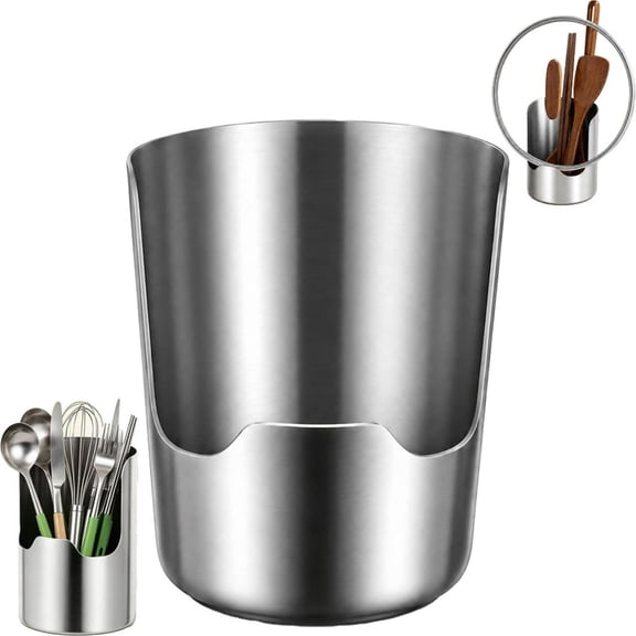 Thickened Multi-Functional Kitchen Utensil Holder Heavy Duty Stainless Steel Spoon Rest with Lid Holder,Stainless Steel Pot Lid and Ladle Holders for Countertop Organizer