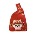 thumbnail image 4 of Bolso de muñeca con nudo, bolso de punto, bolso de compras sencillo y lindo, bolso con asa de punto, bolso de mano Serpiente, 4 of 8