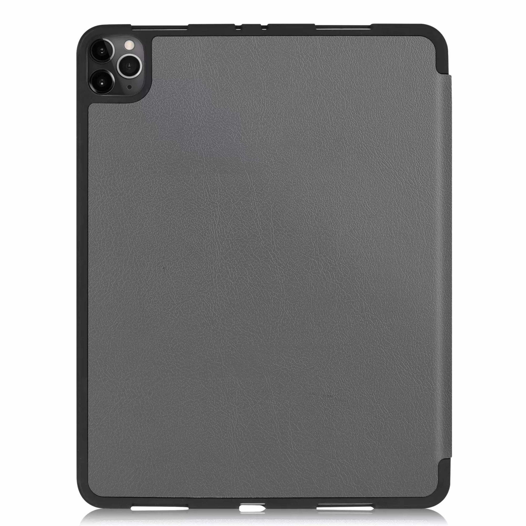 Dteck Slim Fit Case For New iPad Pro 11 inch 2020 with Pencil Holder, [Support Apple Pencil Wireless Charging] Tri-Fold Stand Magnetic Flip Auto Wake Sleep Case Cover For iPad A2068 A2230, Gray