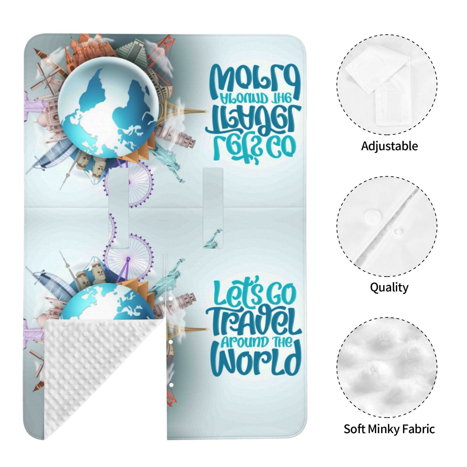 Car Seat Cover Baby - Let's go Travel Around the World Breathable Infant Car Seat Cover for Baby Carseat, Lightweight Comfort Baby Essentials Must Haves Newborn Stuff for Girl Boy