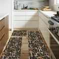 thumbnail image 5 of Vintage Kitchen Rug Sets 3 Piece, Boho Mushroom Kitchen Rugs and Mats Non Skid Washable, Soft and Non Slip Rubber Back Floor Mats for Hallway Entryway Laundry Room Black, 5 of 6