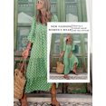 thumbnail image 5 of STARVNC Women Geometric Graphic V Neck Puff Sleeve Flowy Hem Maxi Dress, 5 of 5