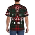 thumbnail image 3 of Vsdgher Wonderful Time Christmas Print Men's Dry Fit Mesh Athletic Shirts Moisture Wicking Tennis T-Shirt Tops, 3 of 9