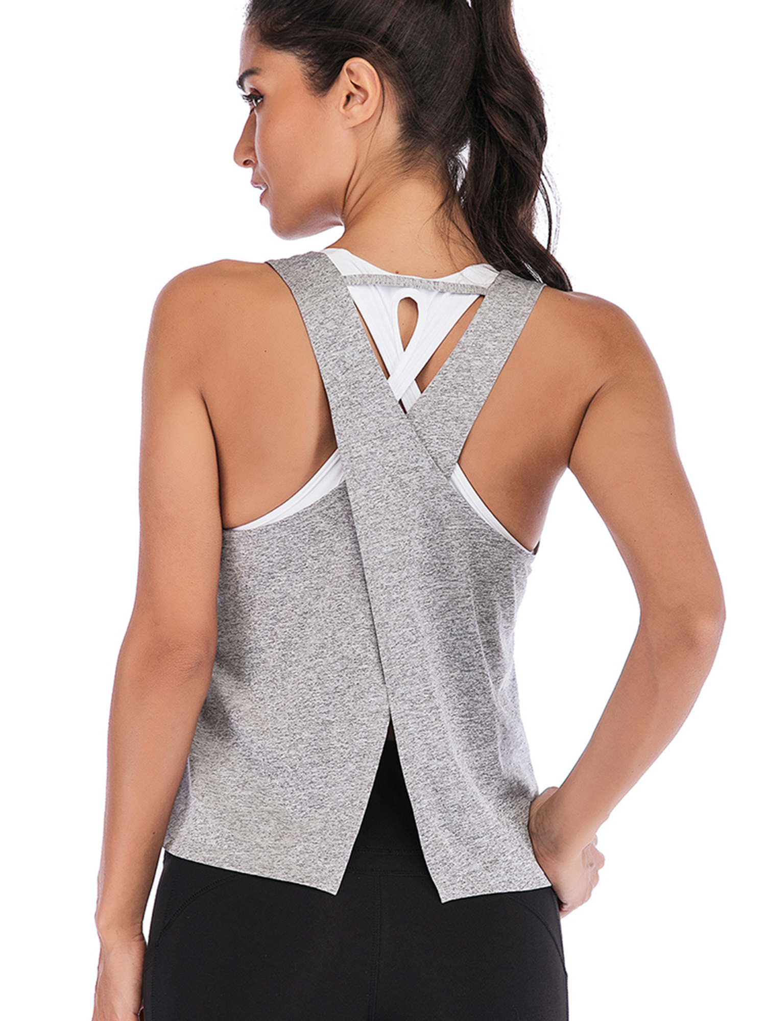 Women's Yoga Vests Sleeveless Flowy Loose Fit Racerback Yoga Workout