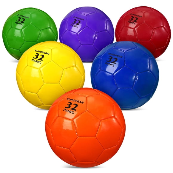 Juego de balones de fútbol HyDren, tamaño 3, colorido, 18 cm, 6 unidades con bomba