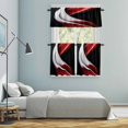 thumbnail image 6 of Abstract Stitching Kitchen Curtains Valances and Tiers Set of 3 Gary Black Red Water Ripple Tier Curtains and Valance with Rod Pocket for Small Windows, 27.5"x24", 6 of 9