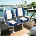 thumbnail image 4 of Costway 2-Pack Folding Boat Seats with Thick Sponge Padding Fixing Bolts Hinges Blue, 4 of 10