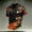 Black, variant on KLHDSF Men's Halloween Print Mesh Polo Shirt Henley Neck Short Sleeve Quick Dry Breathable Casual Golf Top Black L