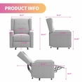 thumbnail image 6 of MUZZ Swivel Glider Push Back Recliner,Single Adjustable Reclining Chair with Breathable Durable Fabric for Living Room, Guest Room,Home Theater,Den,Office and Bedroom, Light Gray, 6 of 7