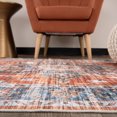 thumbnail image 3 of World Rug Gallery Medallion Transitional Machine Washable Area Rug - Rust 5' x 7', 3 of 7