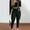 Black, variant on Women's 3-Piece Printed Sexy Tracksuit Set - Tube Top, Jacket Bodycon Pants for Party