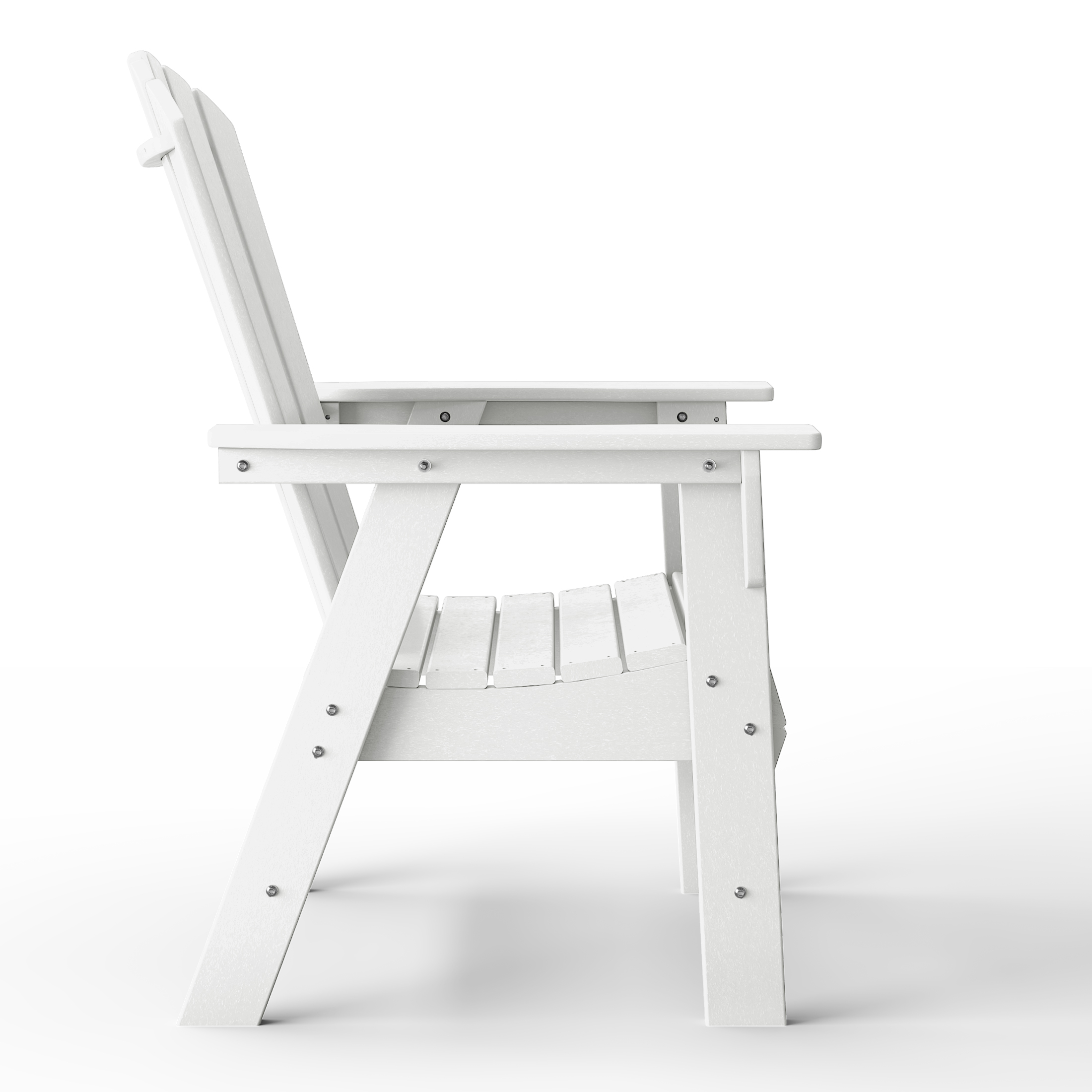 WestinTrends Dylan Outdoor Dining Chair – All-Weather Poly Lumber Adirondack Patio Chair, High Back, 330 lb Capacity, White