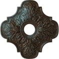 thumbnail image 1 of Ekena Millwork 17 3/4"OD x 3 1/8"ID x 1"P Peralta Ceiling Medallion (Fits Canopies up to 4 5/8"), Hand-Painted Bronze Blue Patina, 1 of 6
