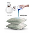 thumbnail image 6 of Outdoor Pillows Waterproof, Vintage Sage Green Grey Throw Pillows with Inserts Included, Farmhouse Barn Wooden Striped Indoor Outdoor Decorative Lumbar Pillow for Bed/Couch/Patio 18"x18", 2Pcs, 6 of 8