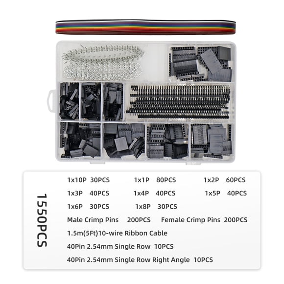SN-28B Ratchet Crimper Plier With 1550pcs Connectors Kit 0.25-1.0mm² 22-18AWG Hand Crimping Tool Set ,Easy to Use
