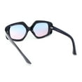 thumbnail image 4 of Womens Mod Thick Bevel Frame Butterfly Designer Fashion Sunglasses Navy - Blue Pink, 4 of 4