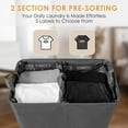thumbnail image 2 of Double Laundry Hamper with Lid, 135L Clothes Hampers for Laundry with Removable Bags & Labels, Laundry Hamper 2 Section for Separating, Large Laundry Basket for Laundry Room, Bedroom, Grey, 2 of 14