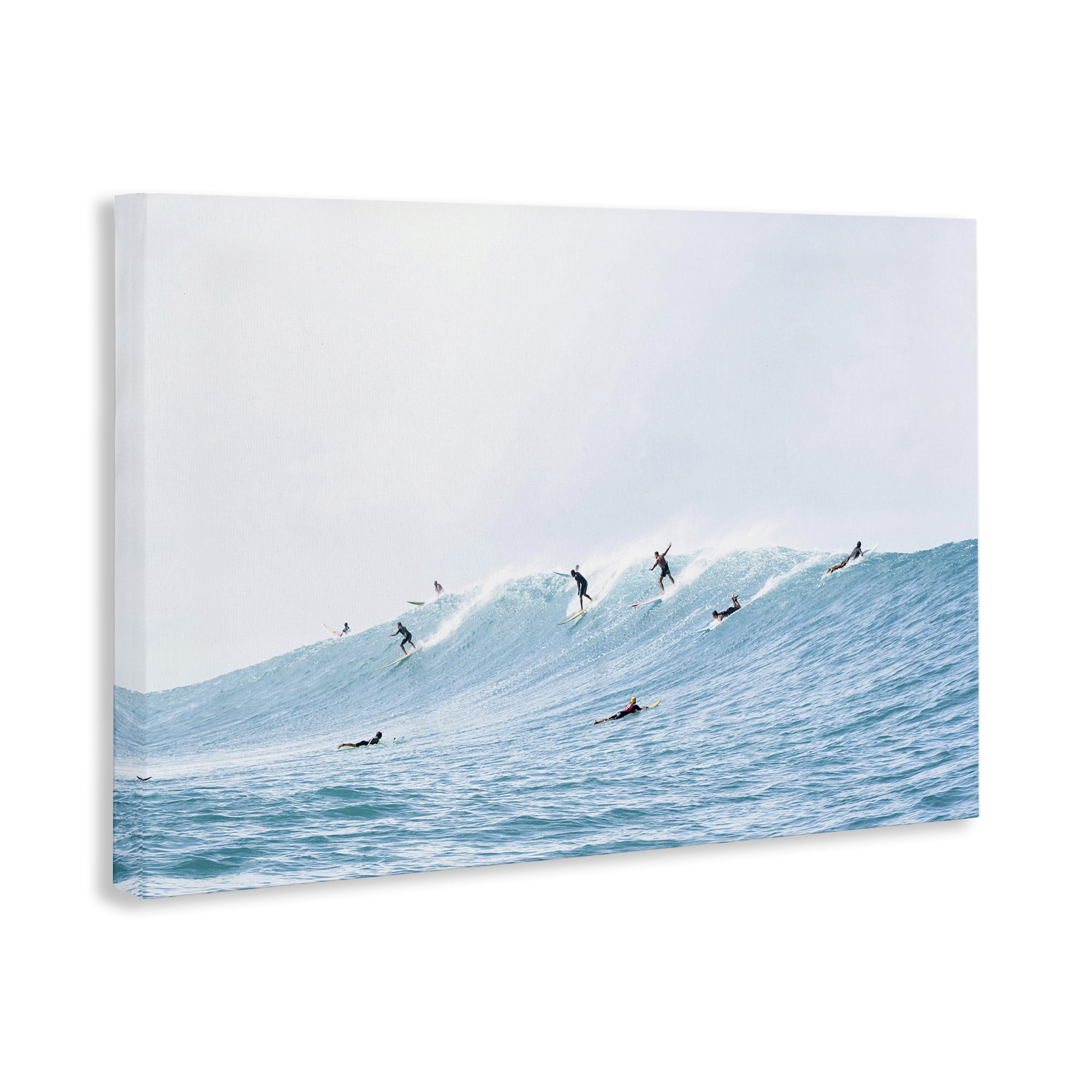 Stupell Industries Blue Wave Surfers Nautical & Beach Photography Wrapped Canvas Art Print Wall Art, 30 x 20