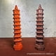 thumbnail image 2 of Ebony wood carved Wenchang Pagoda, nine-tiered solid wood Wenchang Pagoda ornament, wooden home living room office decoration., 2 of 3