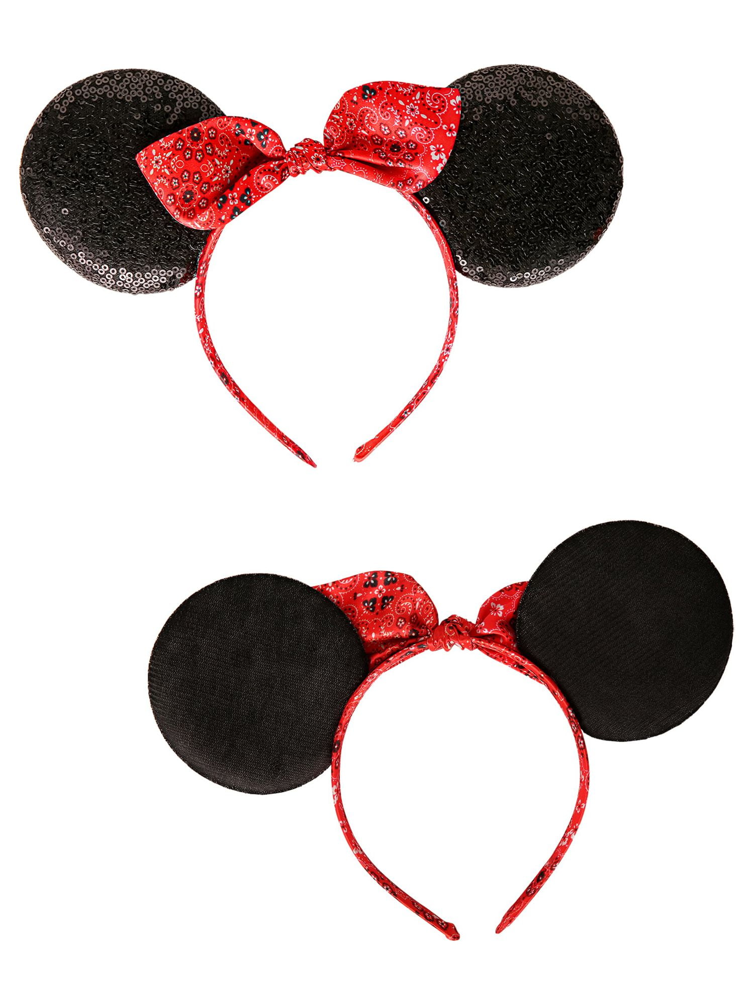 Disney Minnie Mouse Girl's Red Glitter Bow Headband