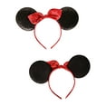 Disney Minnie Mouse Red Glitter Bandana Bow Headband
