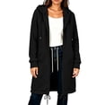 thumbnail image 5 of NTACZA Women Sweatshirt Zip Up Drawstring Hoodies Long Sweatshirt Comfort Coat Long Sleeve with Pockets Outerwear Black L, 5 of 8