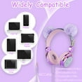thumbnail image 3 of Kids Headphones,Charlxee Pom Wired Headsets with Gifts Packing include Sticker&Bracelet for Girls,Built-in Mic&On/Over Ear HD Stereo for Online Study/School/Tablet with Nylon Cable-Hot Purple, 3 of 6