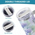 thumbnail image 5 of Butterfly Flowers Hydrangea 40 oz Tumbler with Handle Insulated&nbsp;Travel Mug&nbsp;Lid Straw Leak Proof Steel Vacuum Water Bottles Glasses Fits in Car Cup Holder, 5 of 7