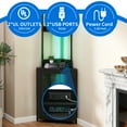 thumbnail image 5 of DEXTRUS Corner Bar Cabinet Modern 5 Tier, 1 Door, LED Light, Power Outlets, Glass Holder, 62 in, 5 of 9