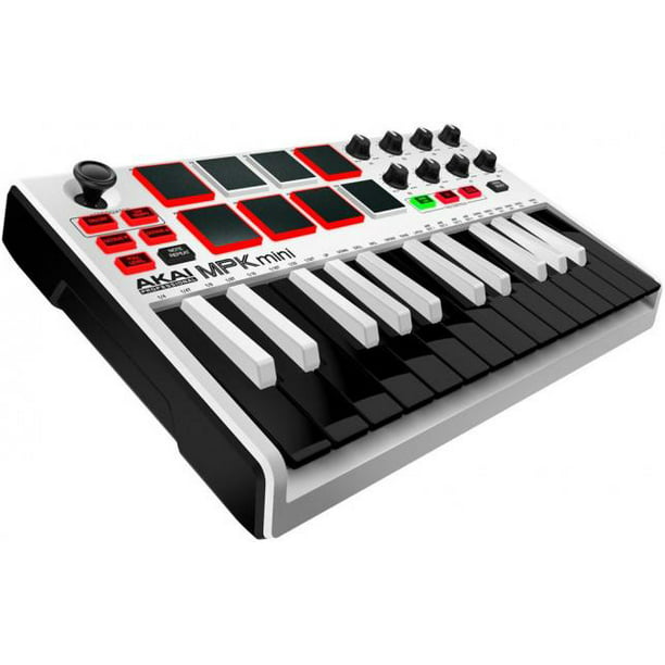 slope Don't want wide Akai Professional MPK Mini MKII Compact Keyboard and Pad Controller, White  - Walmart.com