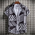 thumbnail image 4 of IWRICH Men's Hawaiian Shirts Short Sleeve Summer Floral Button down Shirt Relaxed Fit Retro Casual Beach Tops 01-Black XXXL, 4 of 9
