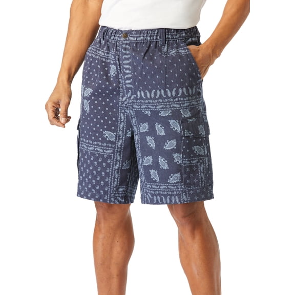 Boulder Creek By Kingsize Men's Big & Tall Renegade 9" Full Elastic Waist Cargo Shorts