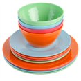 thumbnail image 4 of Gibson Home Brist Multicolor 12 Piece Melamine Dinnerware Set, 4 Assorted Colors, 4 of 7