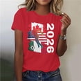 thumbnail image 2 of Busydd Soccer Print Graphic Tees for Women Fashion Holiday Short Sleeve T Shirts Summer Versatile Round Neck Women's Tops M, 2 of 7
