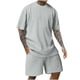 thumbnail image 1 of Traje Deportivo Perforado de los Hombres, Moda de Manga Corta Cuello Redondo de Ocio para el Desgaste Casual Y de Playa, Blusa Atlética de Poliéster Suave, 1 of 9