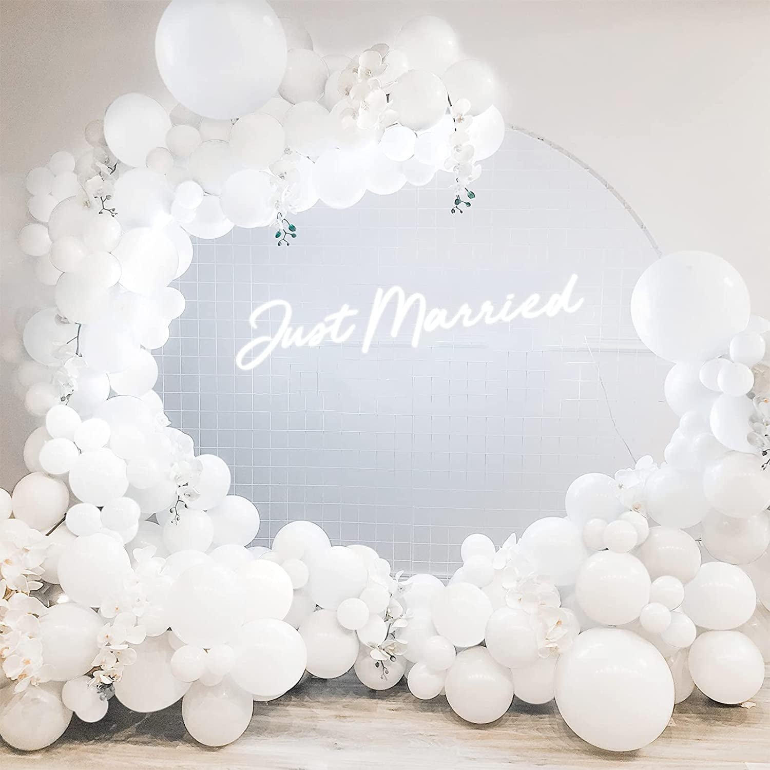 AOWEE White Balloon Garland Kit, Pure Latex Balloons Arch Wedding Baby Shower Party Decoration for Girls Women Engagement Bridal Birthday Bachelorette Party