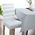 thumbnail image 3 of Sky Blue Stripe Dining Chair Covers Set of 6, Modern Minimalist Classic Blue Stripe Lines Art Chair Covers for Dining Room Removable Seat Protectors Slipcovers for Home Party Wedding Banquet, 3 of 9