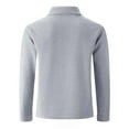 thumbnail image 5 of Men's Polo Shirts Fall Winter Long Sleeve Tops Solid Color Button Down Collared Casual Soft T Shirts for Man, 5 of 9
