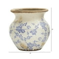 thumbnail image 2 of Nearly Natural 7" Traditional Tuscan Ceramic Blue Scroll Urn Vase, 2 of 3